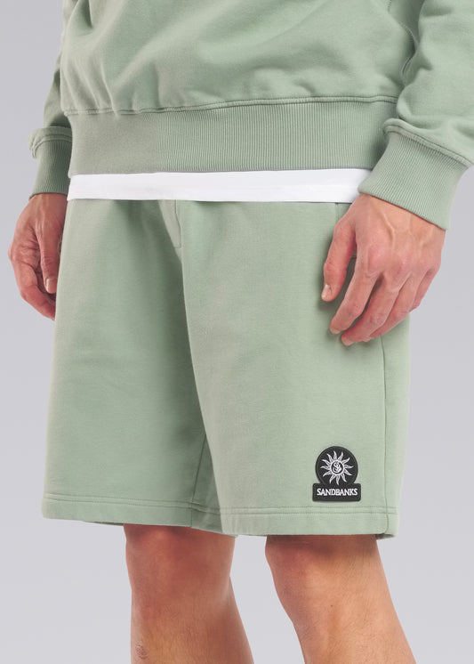Sandbanks Badge Logo Sweat Shorts - Sage