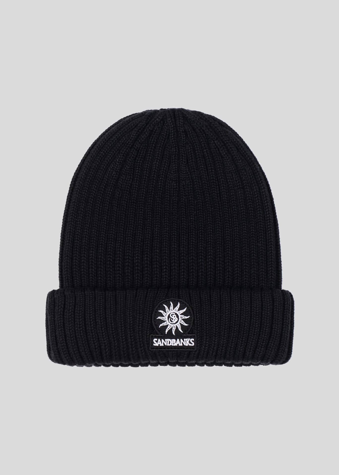 Sandbanks Badge Logo Beanie - Black - Sandbanks