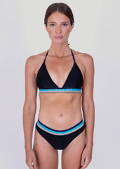Sandbanks Tri-Colour Bikini Top - Black - sandbanksco.com