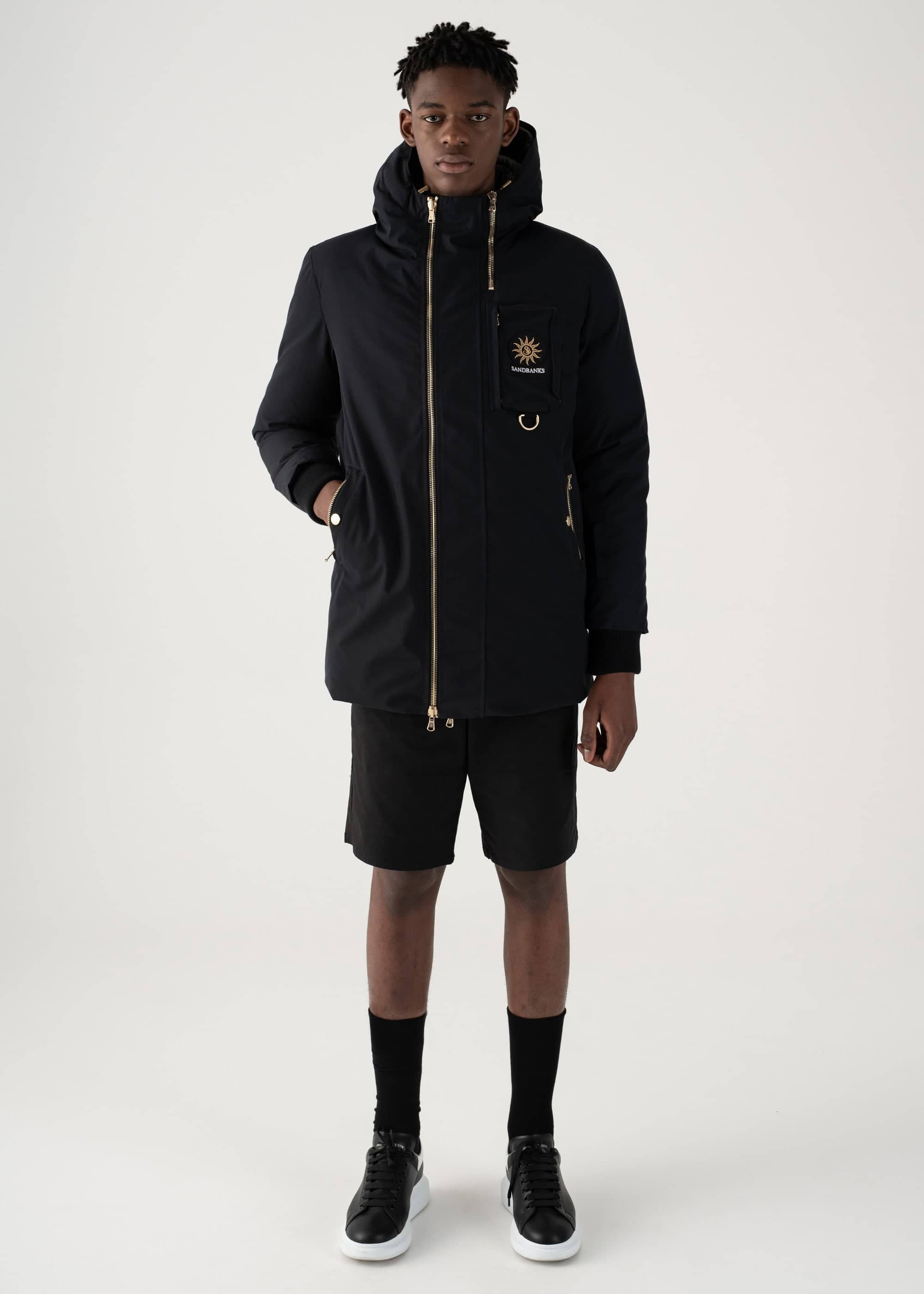 Sandbanks Panorama Reversible Parka Jacket - Black/Khaki - sandbanksco.com