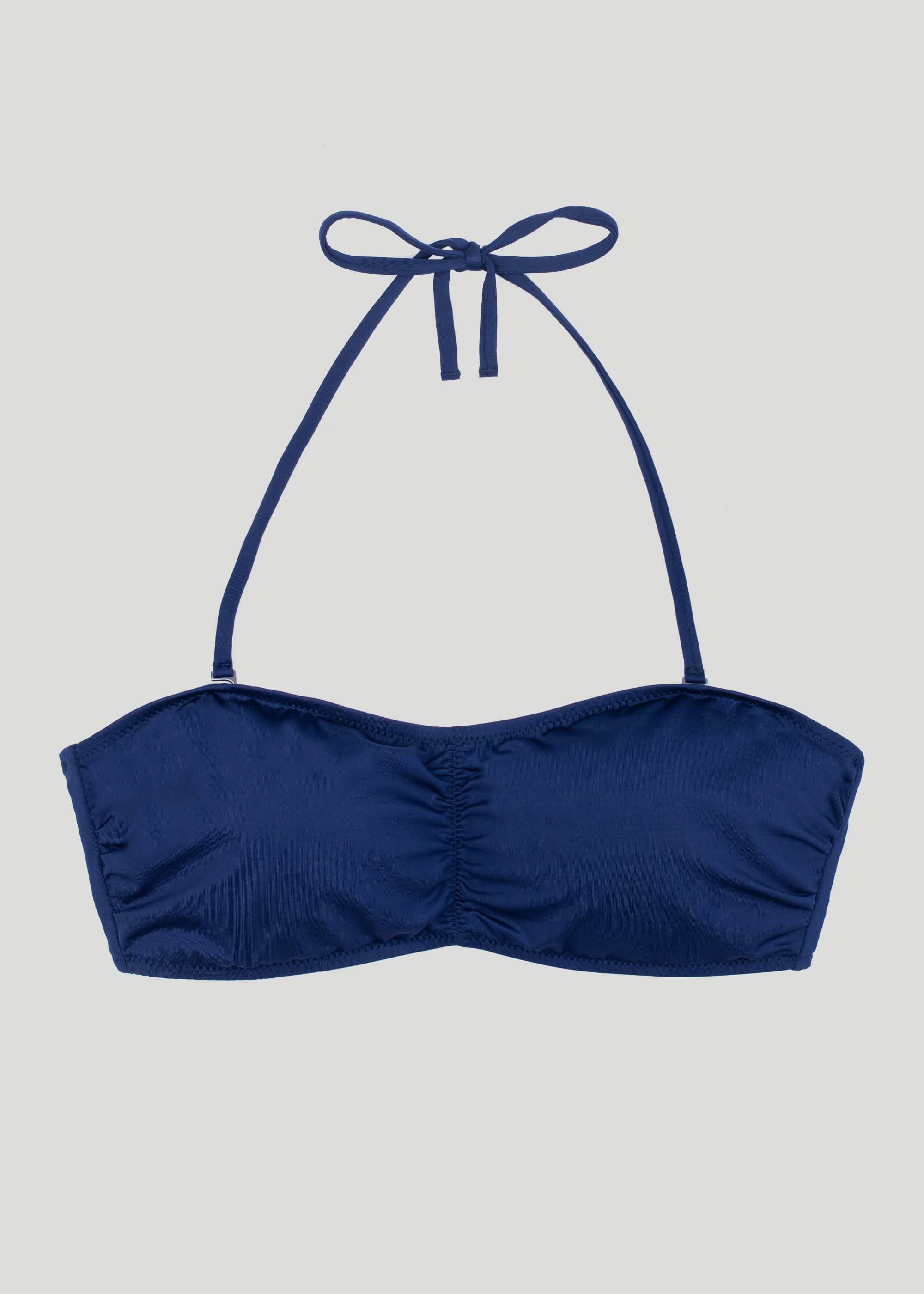 Sandbanks Ruched Bandeau Bikini Top - Navy - sandbanksco.com