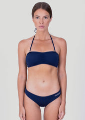 Sandbanks Ruched Bandeau Bikini Top - Navy - sandbanksco.com