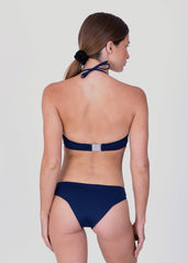 Sandbanks Ruched Bandeau Bikini Top - Navy - sandbanksco.com