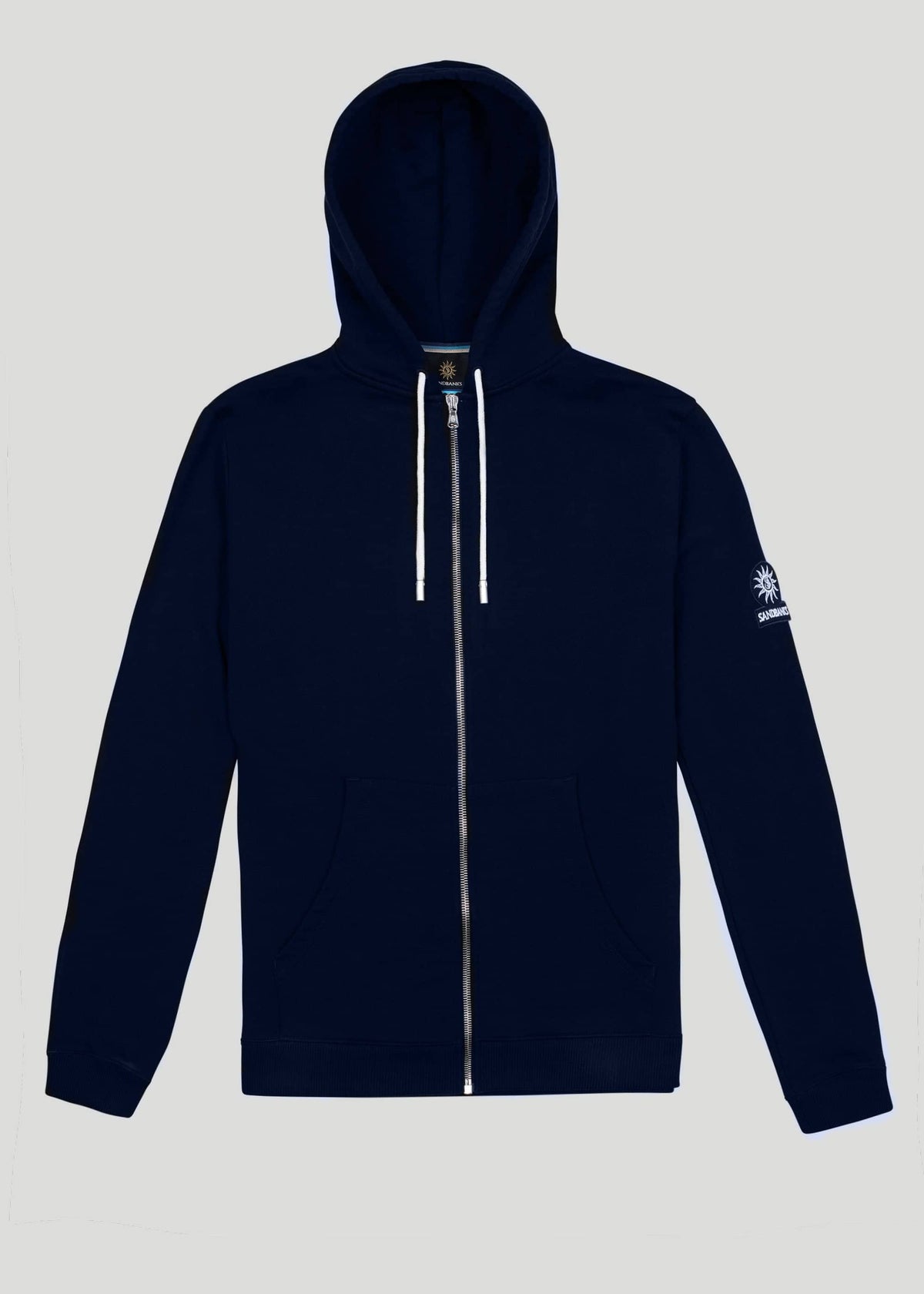 Sandbanks Badge Logo Zip Hoodie - Navy - sandbanksco.com