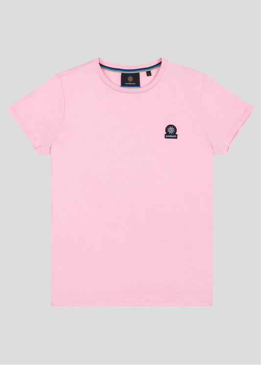 Sandbanks Women's Badge Logo T-Shirt - Crystal Rose - sandbanksco.com