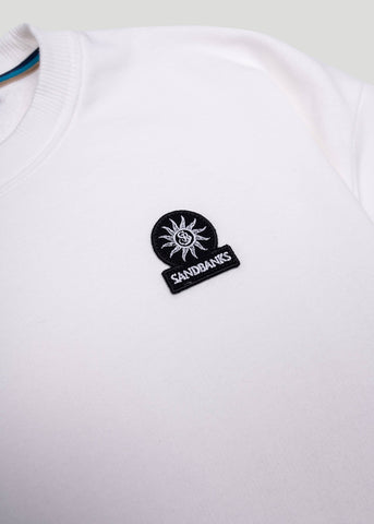 Sandbanks Women's Badge Logo Sweatshirt - Off White - sandbanksco.com