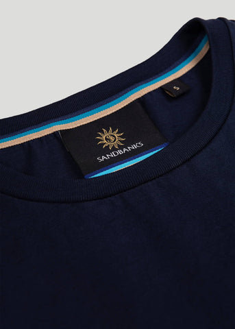 Sandbanks Badge Logo T-Shirt - Navy - sandbanksco.com